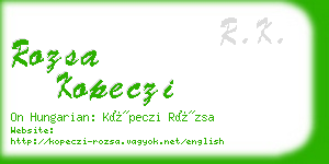 rozsa kopeczi business card